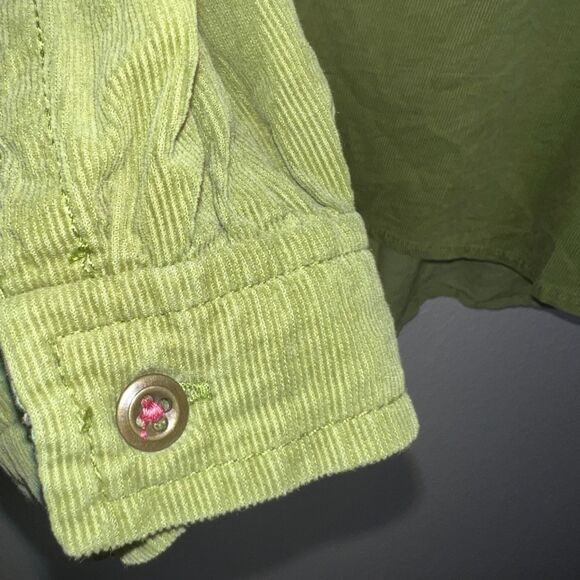 Anthropologie Pilcro Sigourney Green Corduroy Button Down Top M - Picture 6 of 8